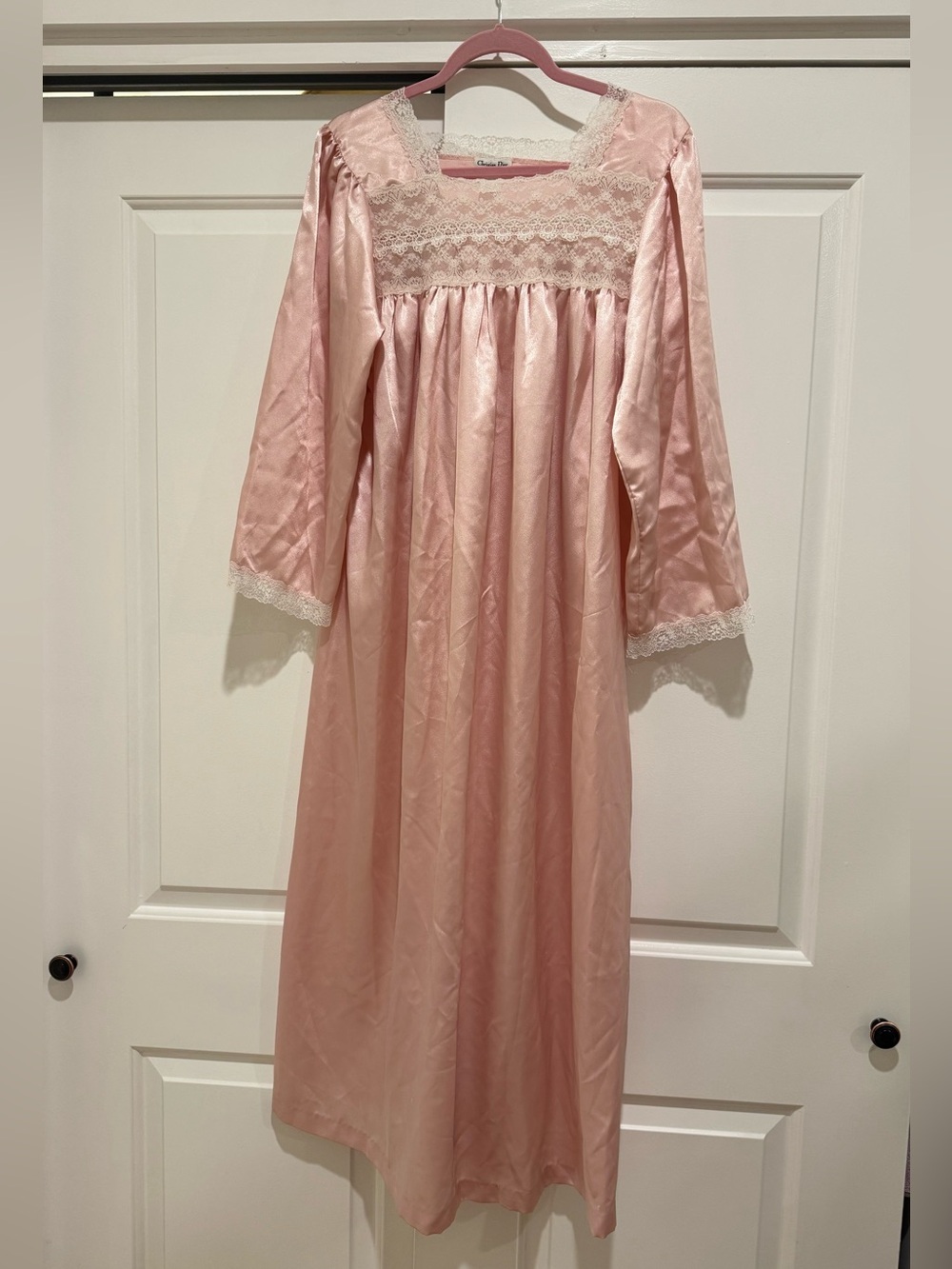 Vintage Christian Dior Pink Night Gown / Vintage Nightie Medium